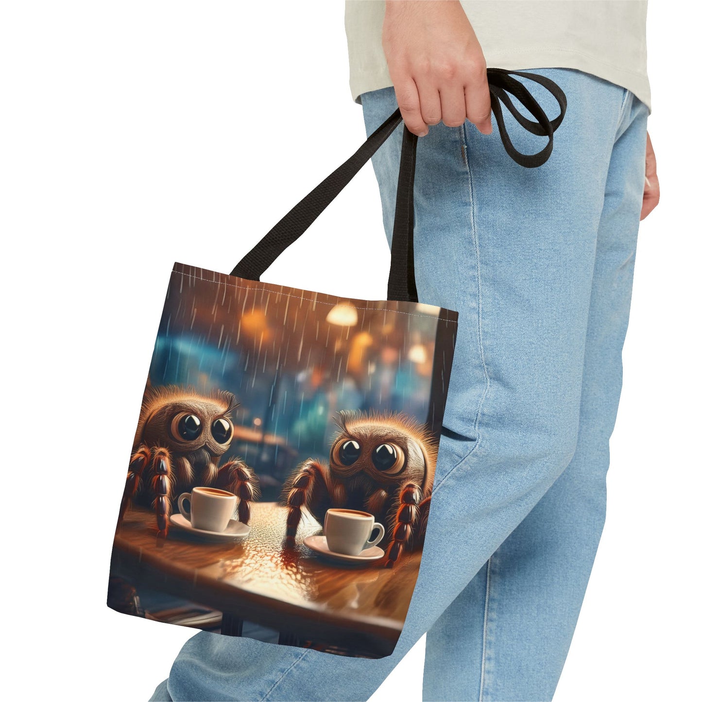 Spiders Drinking Coffee Tote Bag