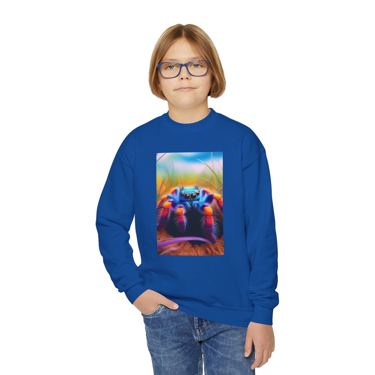 Rainbow Tarantula Youth Crewneck Sweatshirt