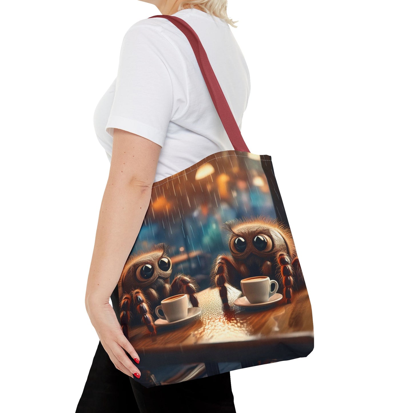 Spiders Drinking Coffee Tote Bag