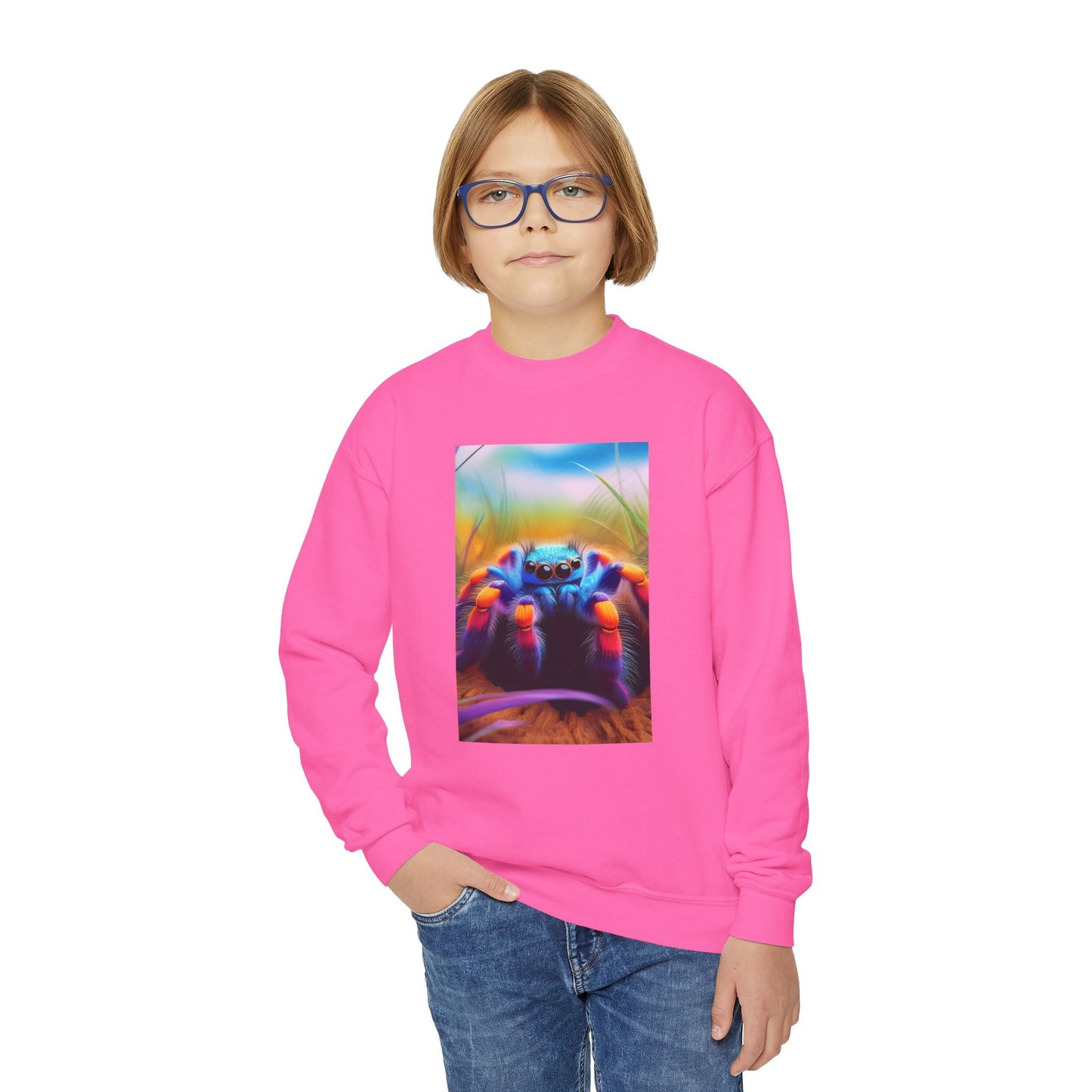 Rainbow Tarantula Youth Crewneck Sweatshirt