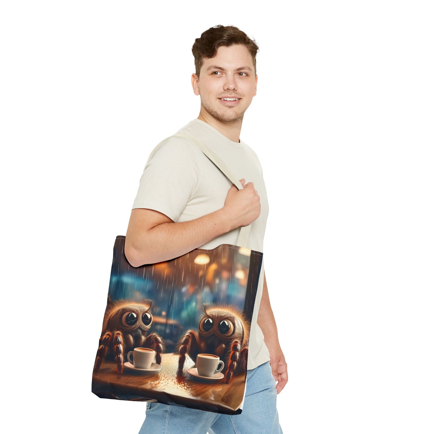 Spiders Drinking Coffee Tote Bag