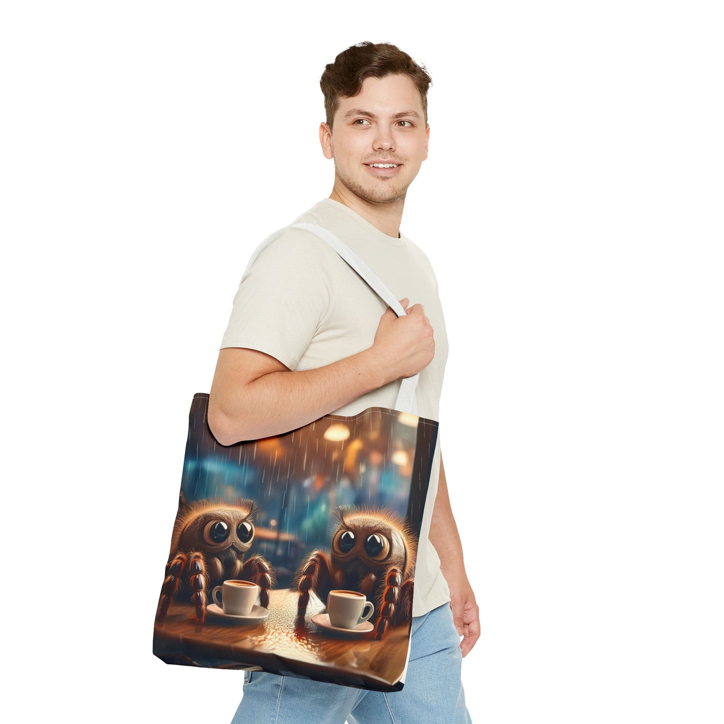 Spiders Drinking Coffee Tote Bag