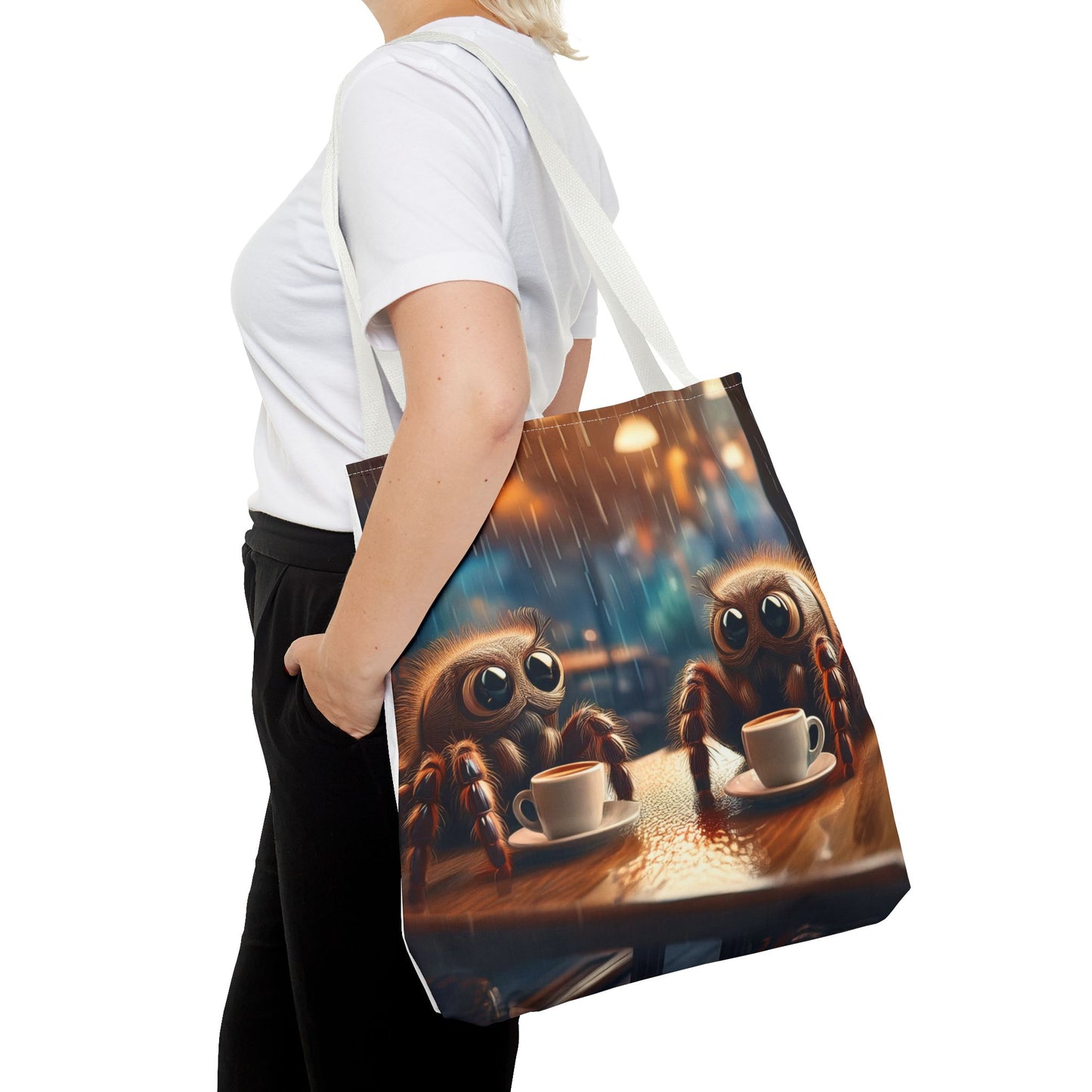 Spiders Drinking Coffee Tote Bag