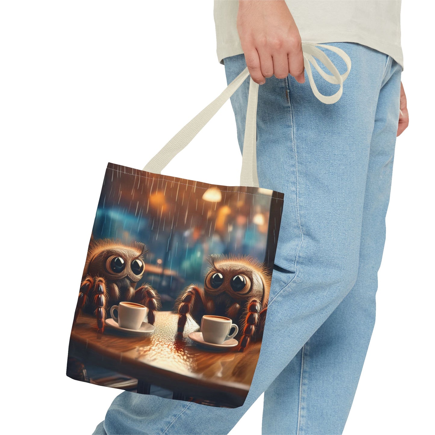 Spiders Drinking Coffee Tote Bag