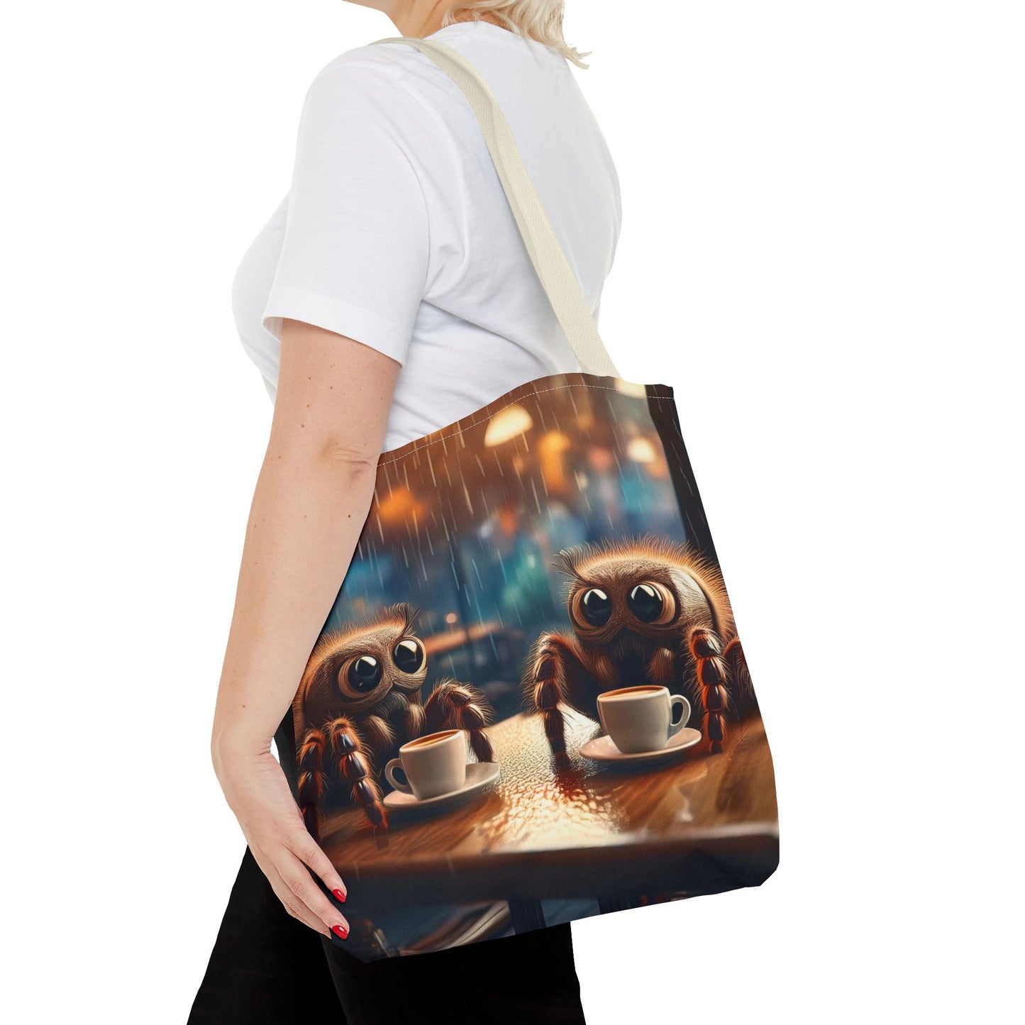 Spiders Drinking Coffee Tote Bag