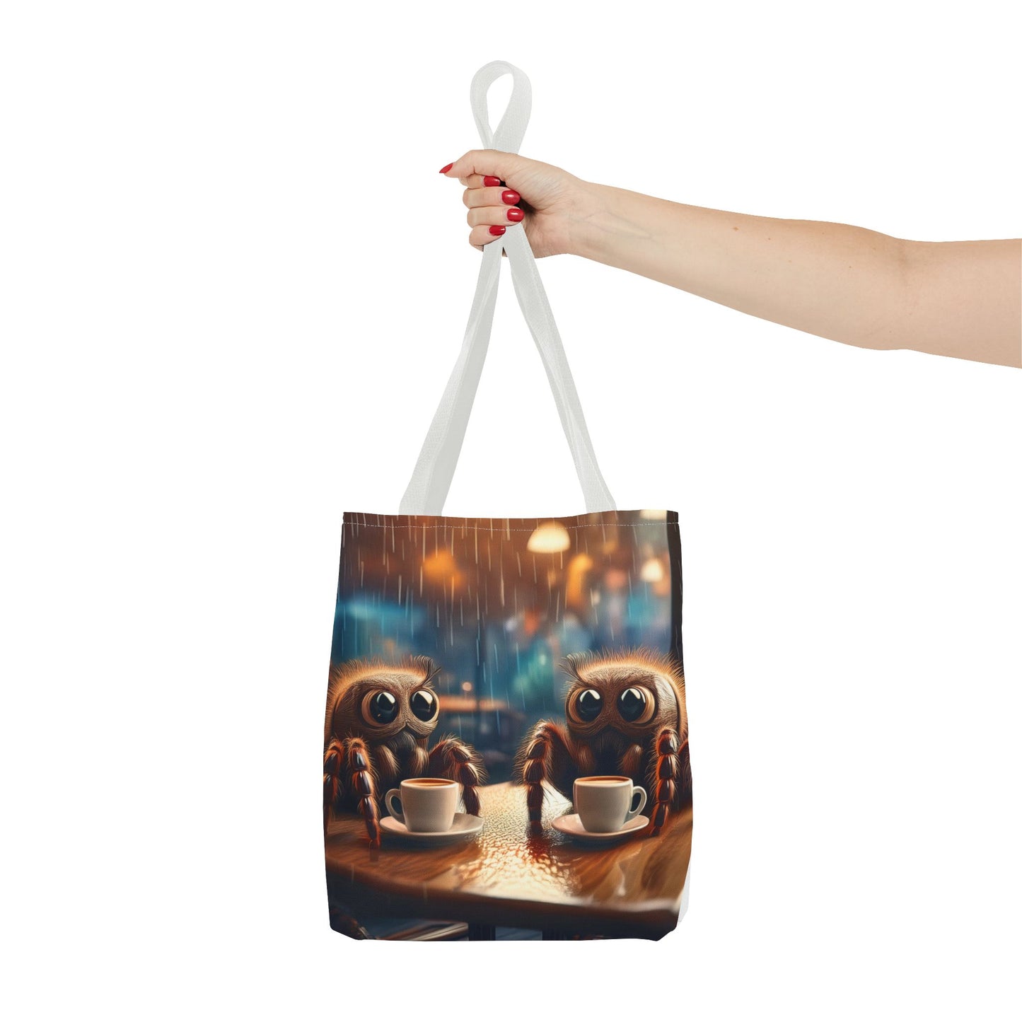 Spiders Drinking Coffee Tote Bag