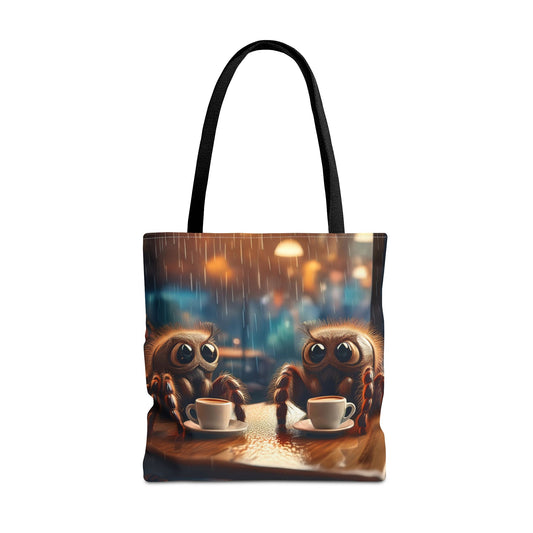 Spiders Drinking Coffee Tote Bag