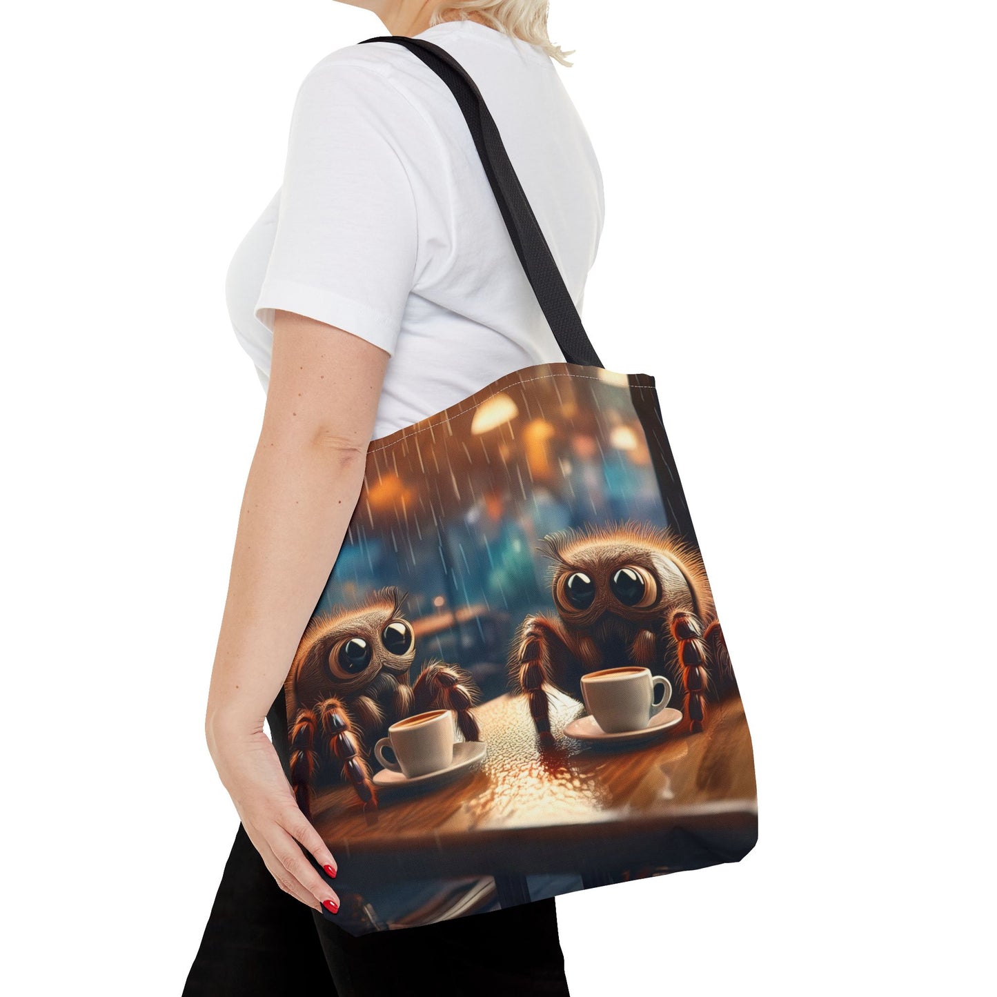 Spiders Drinking Coffee Tote Bag