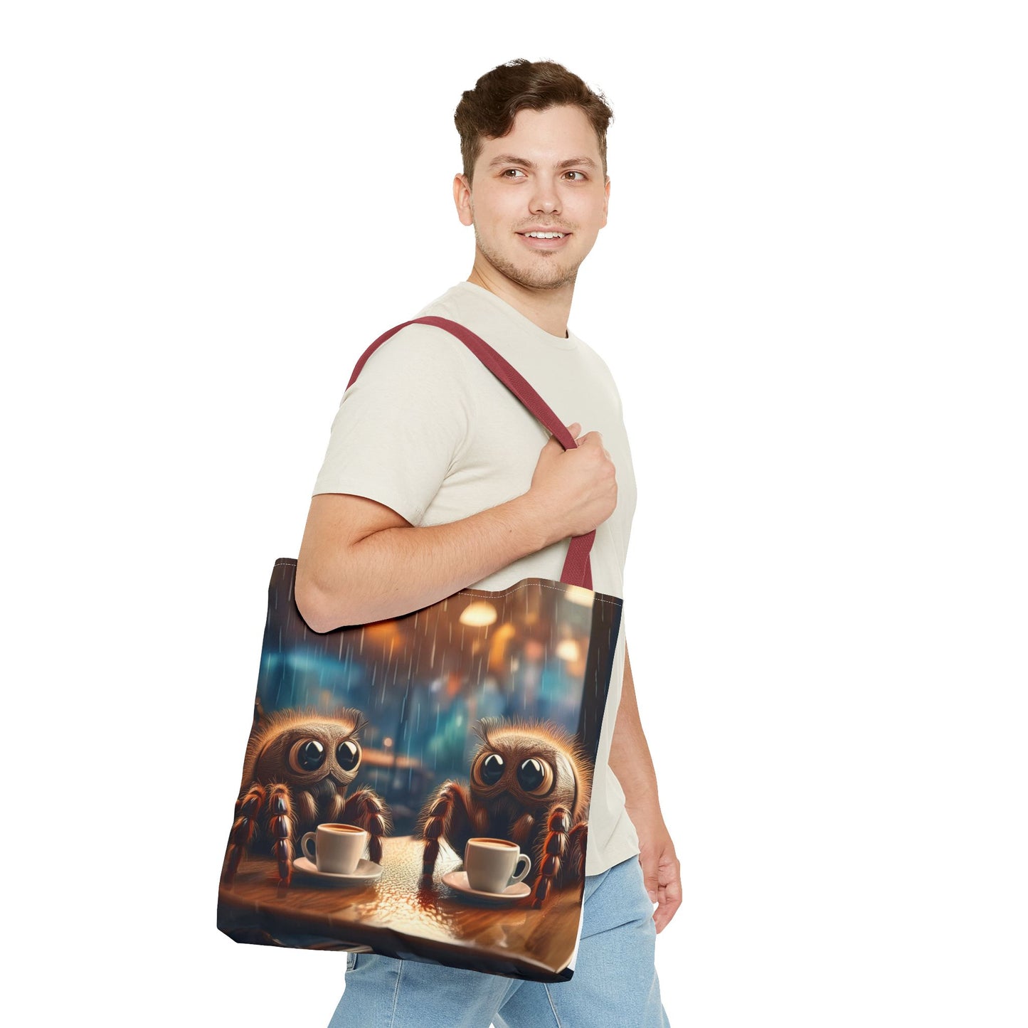 Spiders Drinking Coffee Tote Bag