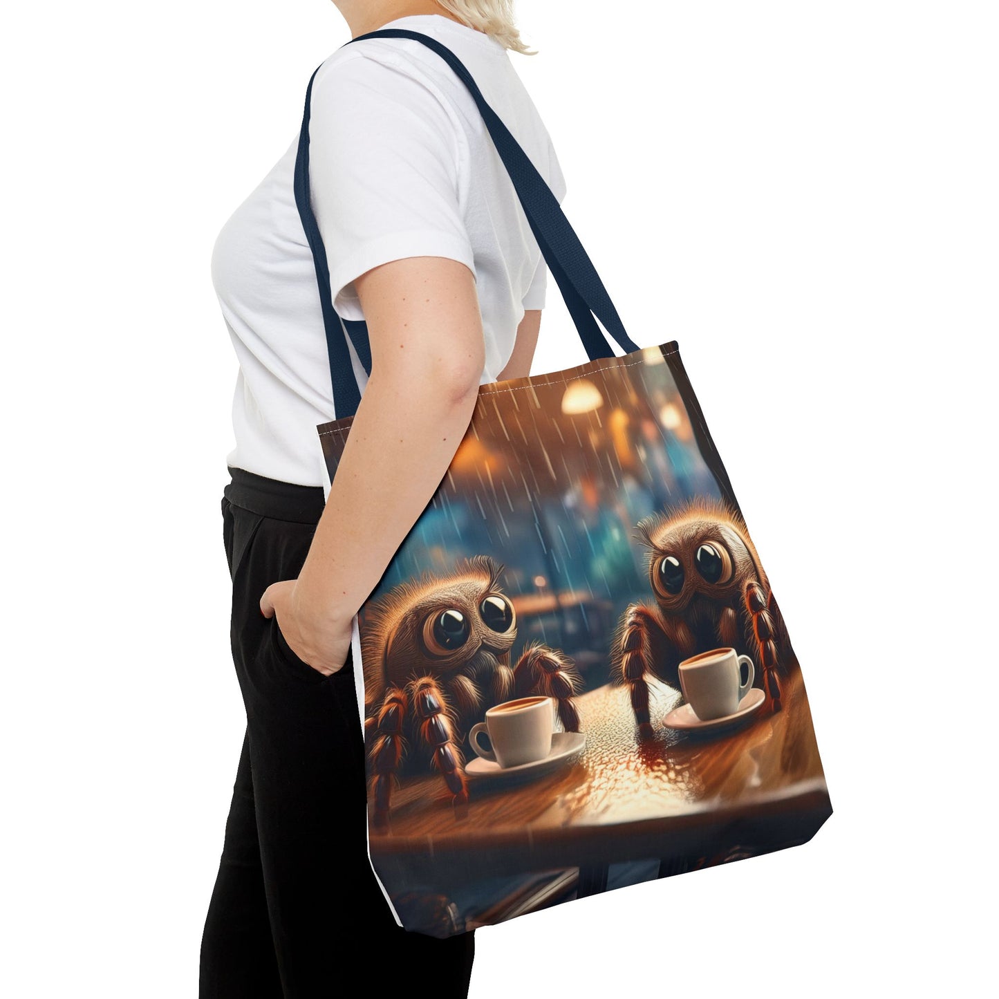 Spiders Drinking Coffee Tote Bag